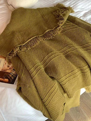 Cardigan de couleur unie à gros revers et bordure à pampilles