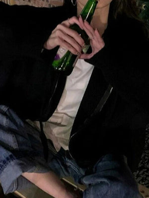 Cardigan en tricot à capuche zippé oversize