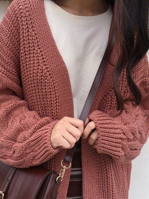 Cardigan ouvert en tricot torsadé