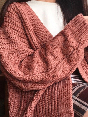 Cardigan ouvert en tricot torsadé