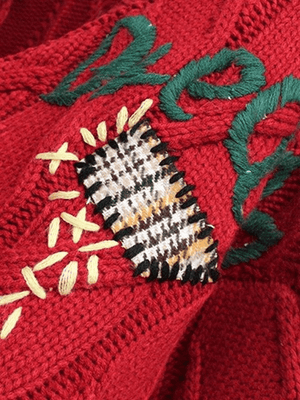 Cardigan oversize en tricot brodé