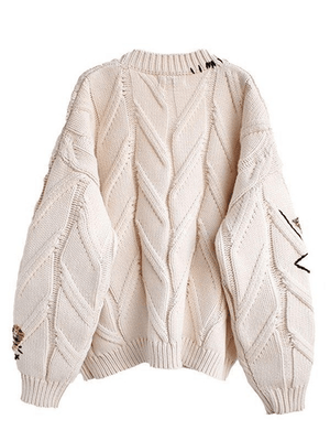 Cardigan oversize en tricot brodé