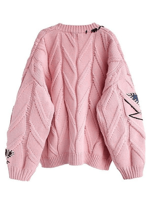 Cardigan oversize en tricot brodé