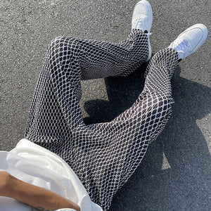 Casual Plaid Ice Silk Pants