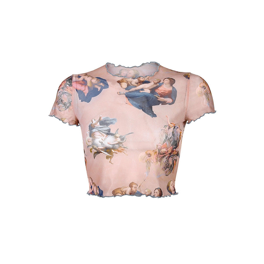 cherub mesh crop top