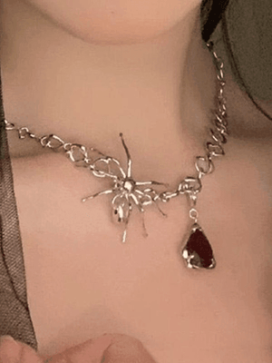 Collier Chaîne Pendentif Goutte d'Araignée