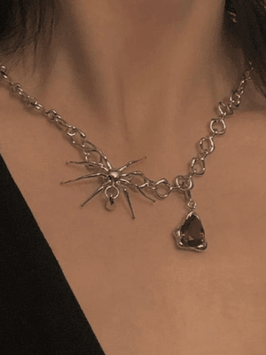 Collier Chaîne Pendentif Goutte d'Araignée
