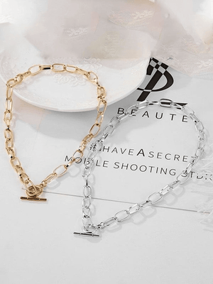 Collier à bascule avec chaîne à maillons simples
