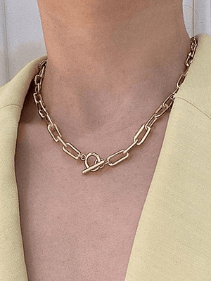Collier à bascule avec chaîne à maillons simples