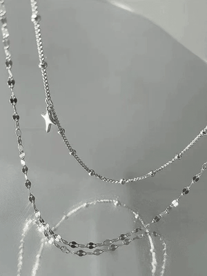Collier à breloque étoile double couche