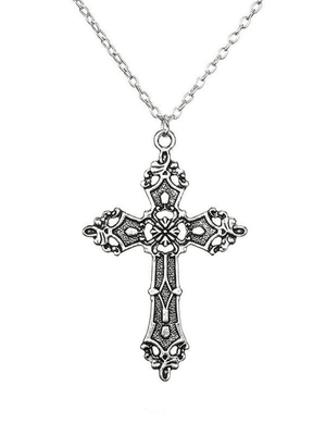 Collier croix baroque vintage