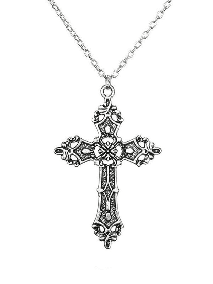 Collier croix baroque vintage
