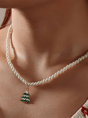 Collier de Noël en fausses perles