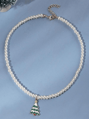 Collier de Noël en fausses perles