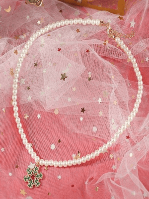 Collier de Noël en fausses perles
