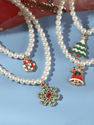 Collier de Noël en fausses perles