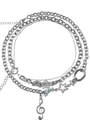 Collier de charme de décor de strass