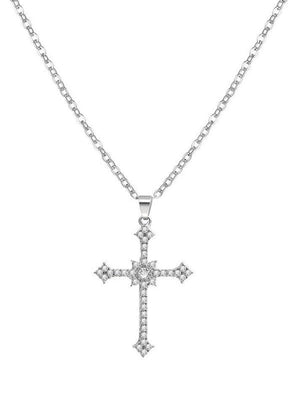 Collier pendentif croix strass