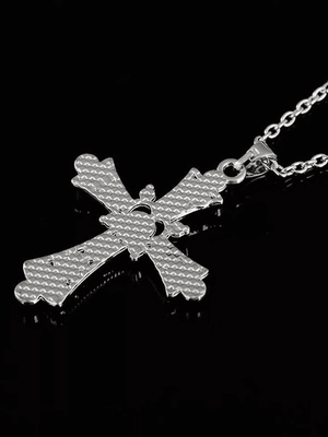 Collier pendentif croix strass grunge