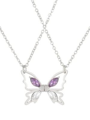 Collier pendentif papillon chatoyant magnétique