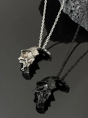 Collier pendentif tête de mort gothique