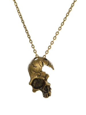 Collier pendentif tête de mort gothique