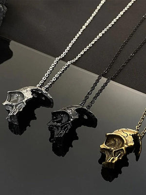 Collier pendentif tête de mort gothique