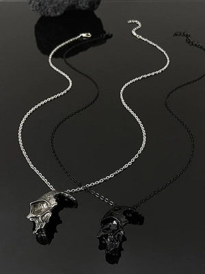 Collier pendentif tête de mort gothique