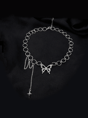 Collier ras du cou à décor d'étoiles papillons