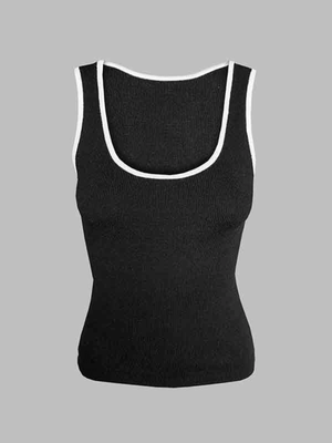 Contrast Color U Neck Tank Top