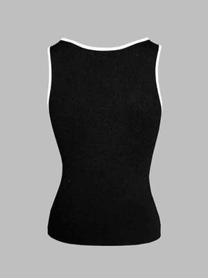 Contrast Color U Neck Tank Top