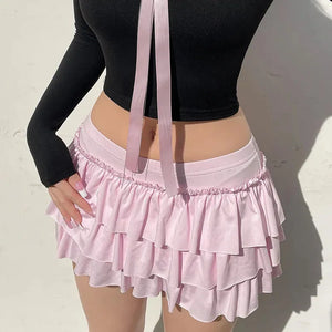 , Y2K skirt styled with a crop top