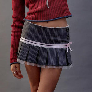 , Y2K skirt styled with a crop top