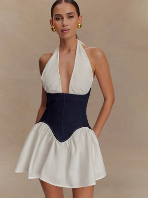 Corset Halter Mini Dress view 8 | MAUVSTUDIO®