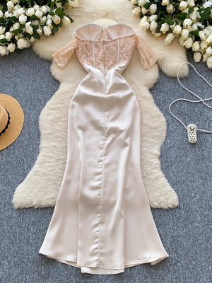 Corset Satin Maxi Dress view 5 | MAUVSTUDIO®