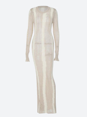 Crochet Distressed Maxi Dress view 5 | MAUVSTUDIO®