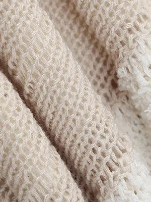 Crochet Distressed Maxi Dress view 6 | MAUVSTUDIO®