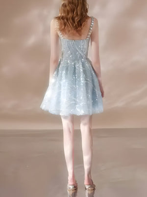 Crystal Strap Sequin Mini Dress view 2 | MAUVSTUDIO®