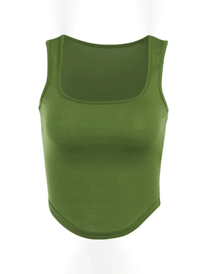 Curvy Hem Cropped Tank Top