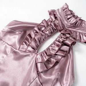 Cut Out Ruffled Halter Neck Top – MAUVSTUDIO®