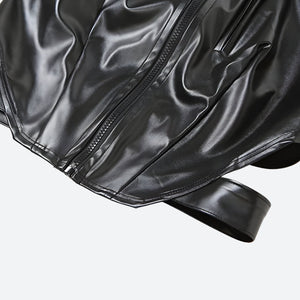 Cyberpunk Faux Leather Zip Up Top – MAUVSTUDIO®