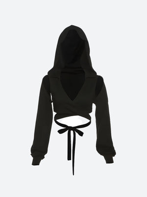 Cyberpunk Hooded Wrap Around Crop Top – MAUVSTUDIO®