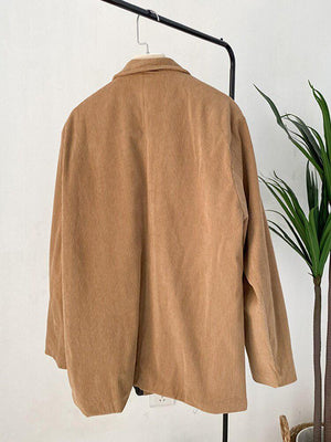 Dark Academia Corduroy Long Jacket