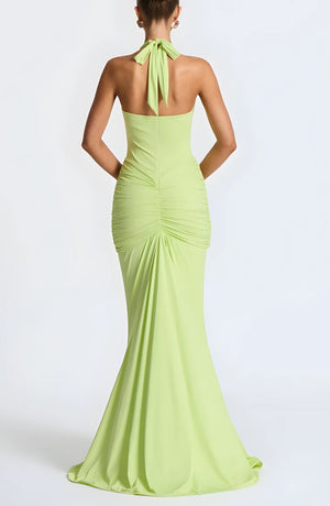 Deep Plunge Ruched Maxi Dress view 2 | MAUVSTUDIO®