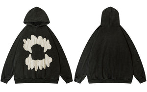 'Devil Teeth' Embroidery Hoodie