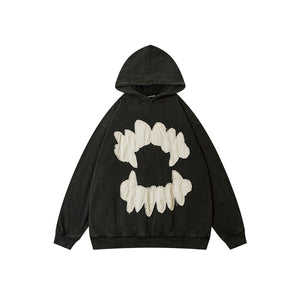 'Devil Teeth' Embroidery Hoodie