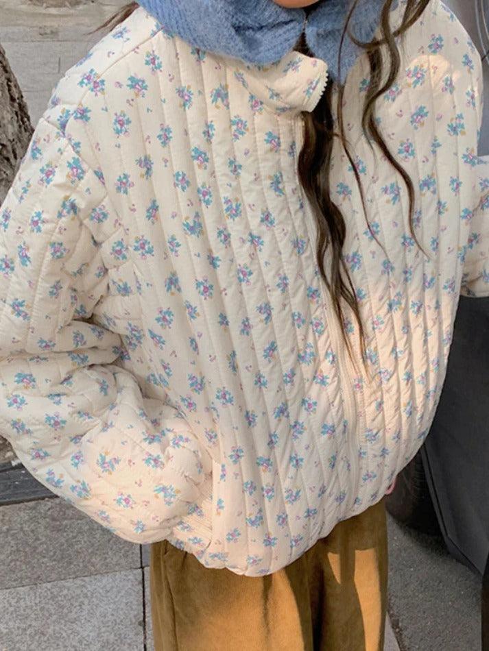 Ditsy Floral Print Zip Up Jacket