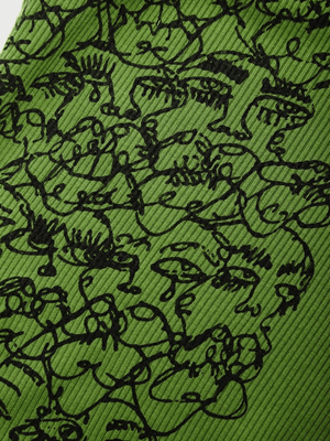 Draft Face Printed Crop Tank Top