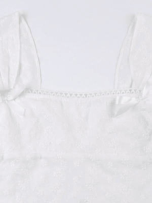 Embroidered Bow Lace Stitching Tank Top