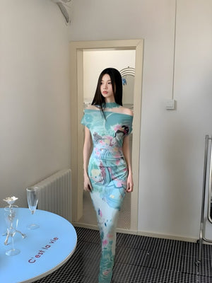 Ethereal Art Maxi Dress view 6 | MAUVSTUDIO®